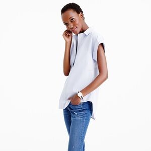 J. Crew Short-sleeve popover shirt in stripe